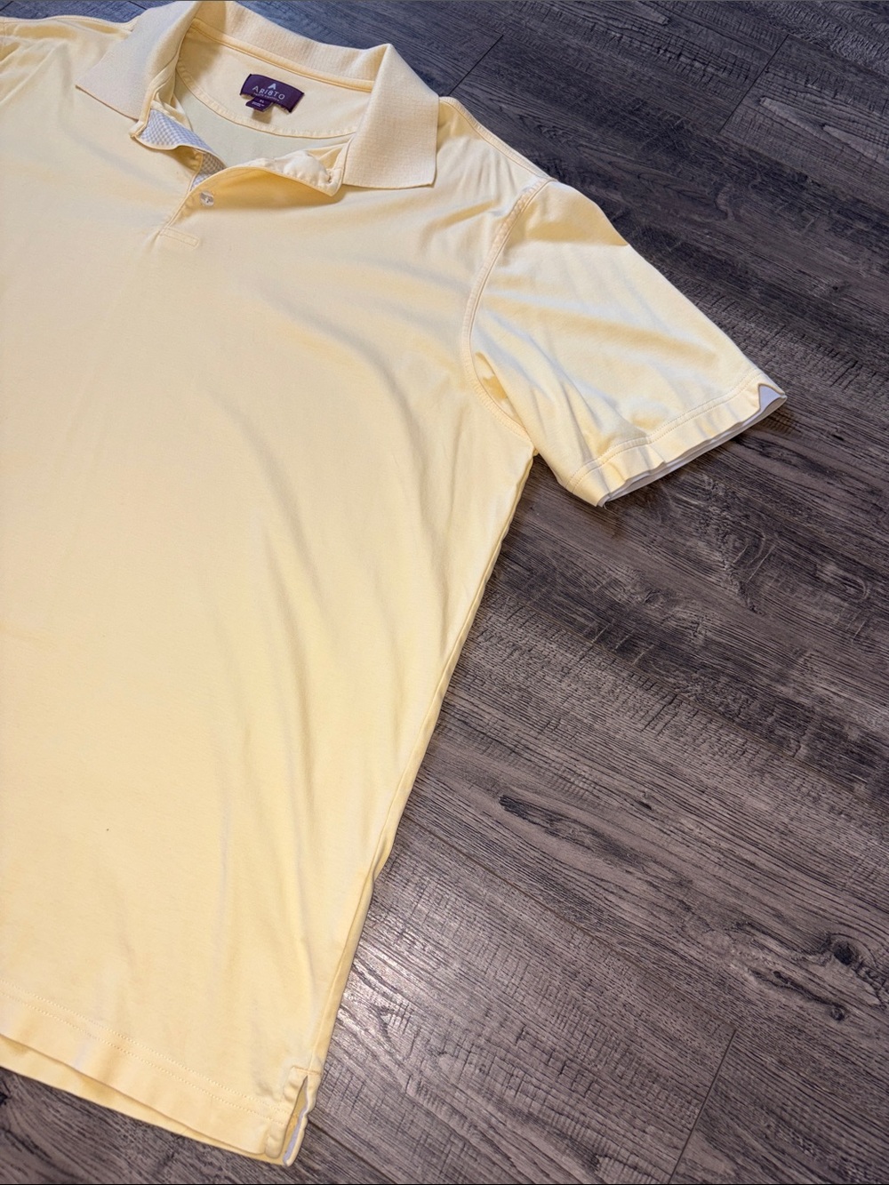 ARI8TO Aristo Eighteen Men's Light Yellow Polo Shirt - Short Sleeve